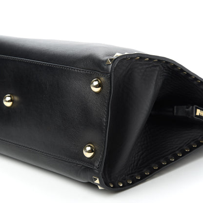 Valentino Garavani Vitello Rockstud Dome Shopper Black 7 of 10