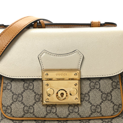 Gucci GG Supreme Monogram Calfskin Mini Padlock Flap Pocket Shoulder Bag Beige Mystic White Sun Oil 8 of 10