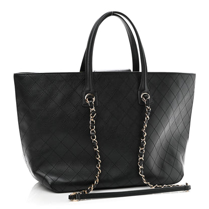 Chanel Calfskin Stitched Shopping Tote Black 3 of 10