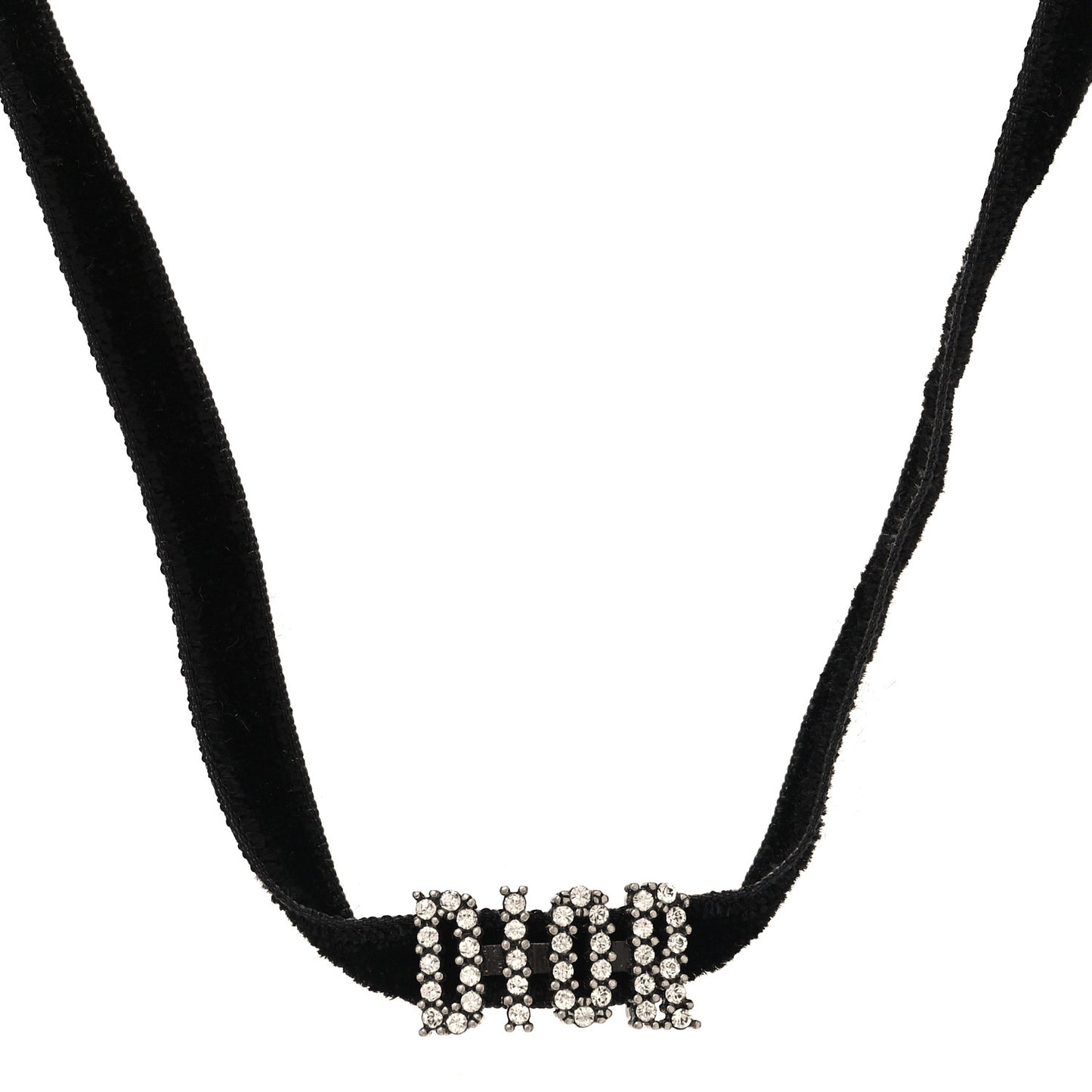 Velvet Crystal DIOR Choker Necklace Black