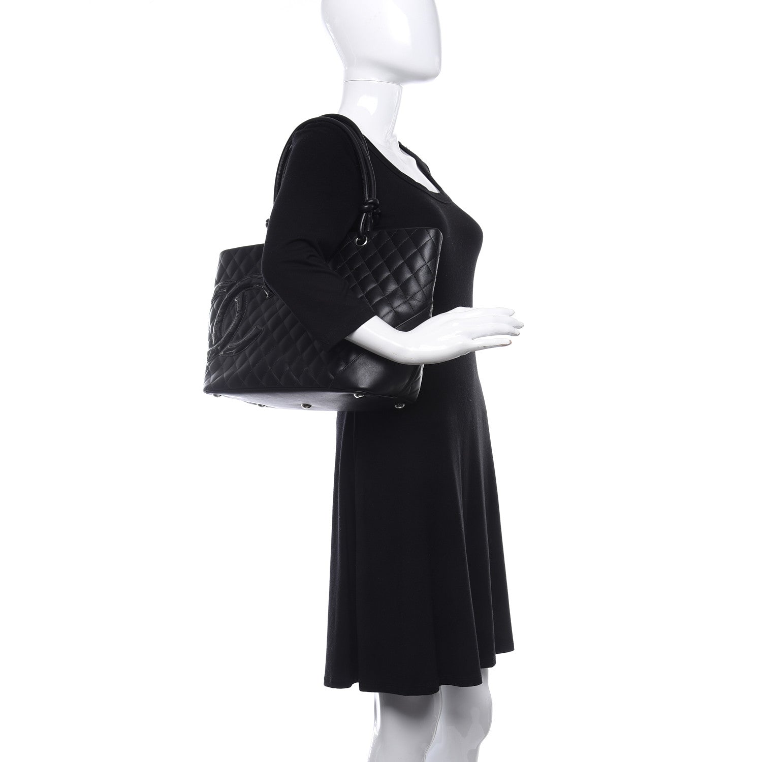 Chanel Calfskin Quilted Medium Cambon Tote Black 2 of 10