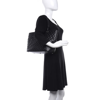 Chanel Calfskin Quilted Medium Cambon Tote Black 2 of 10