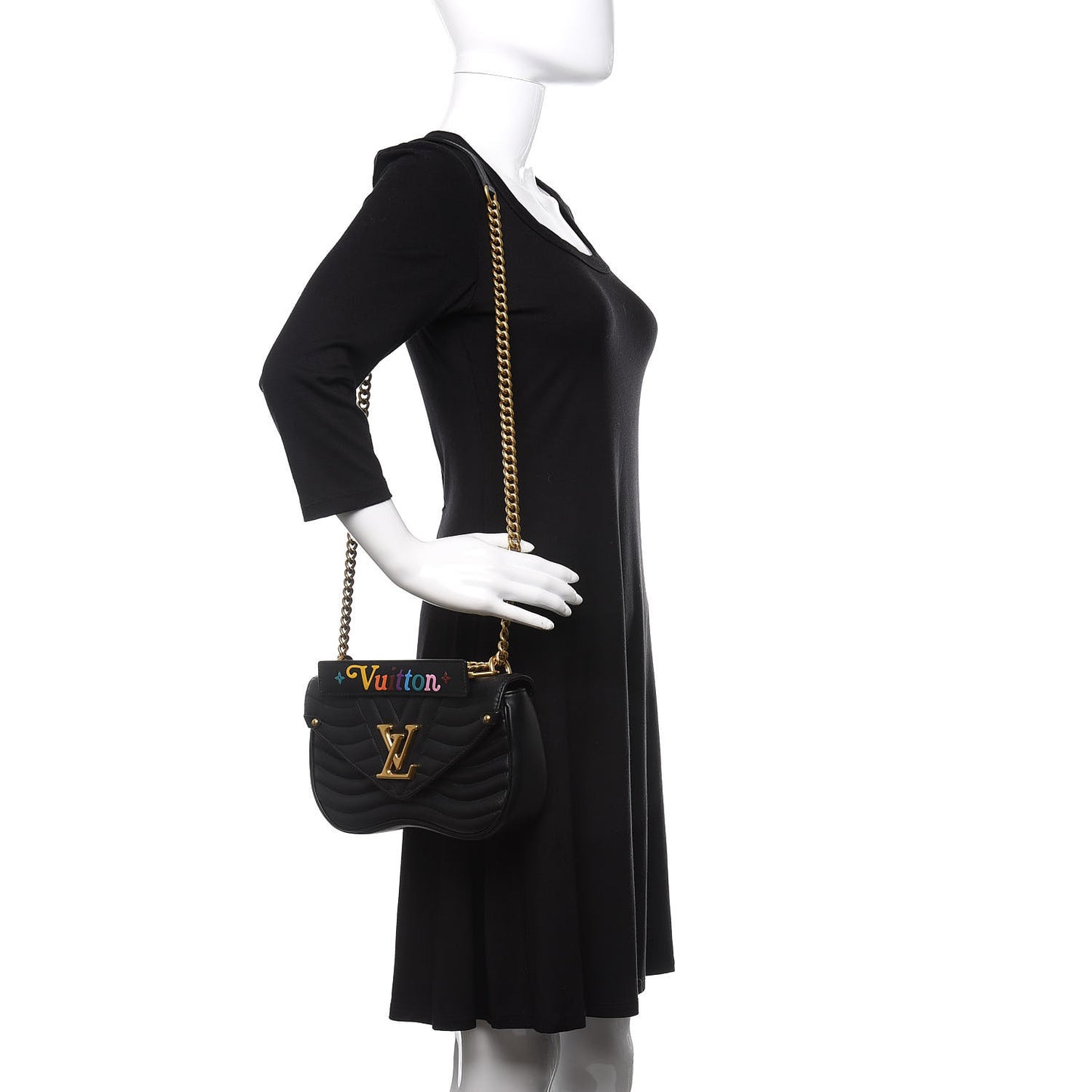 Calfskin New Wave Chain MM Black
