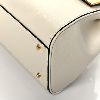 Valentino Garavani Grainy Calfskin Small Rockstud Alcove Top-Handle Bag Light Ivory 9 of 10