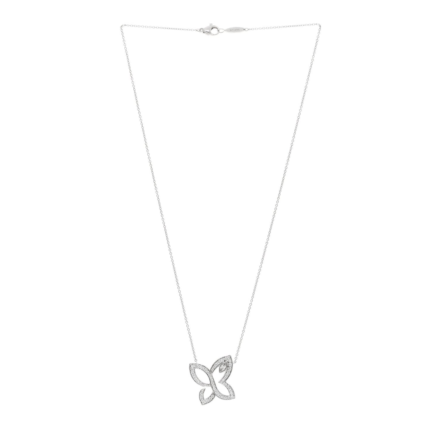 Platinum Diamond Infinite Lily Cluster Pendant Necklace