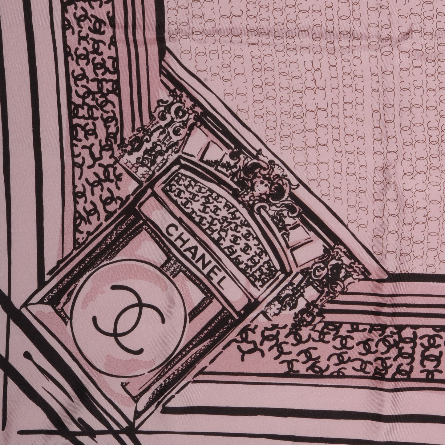 Silk CC Square Scarf Pink