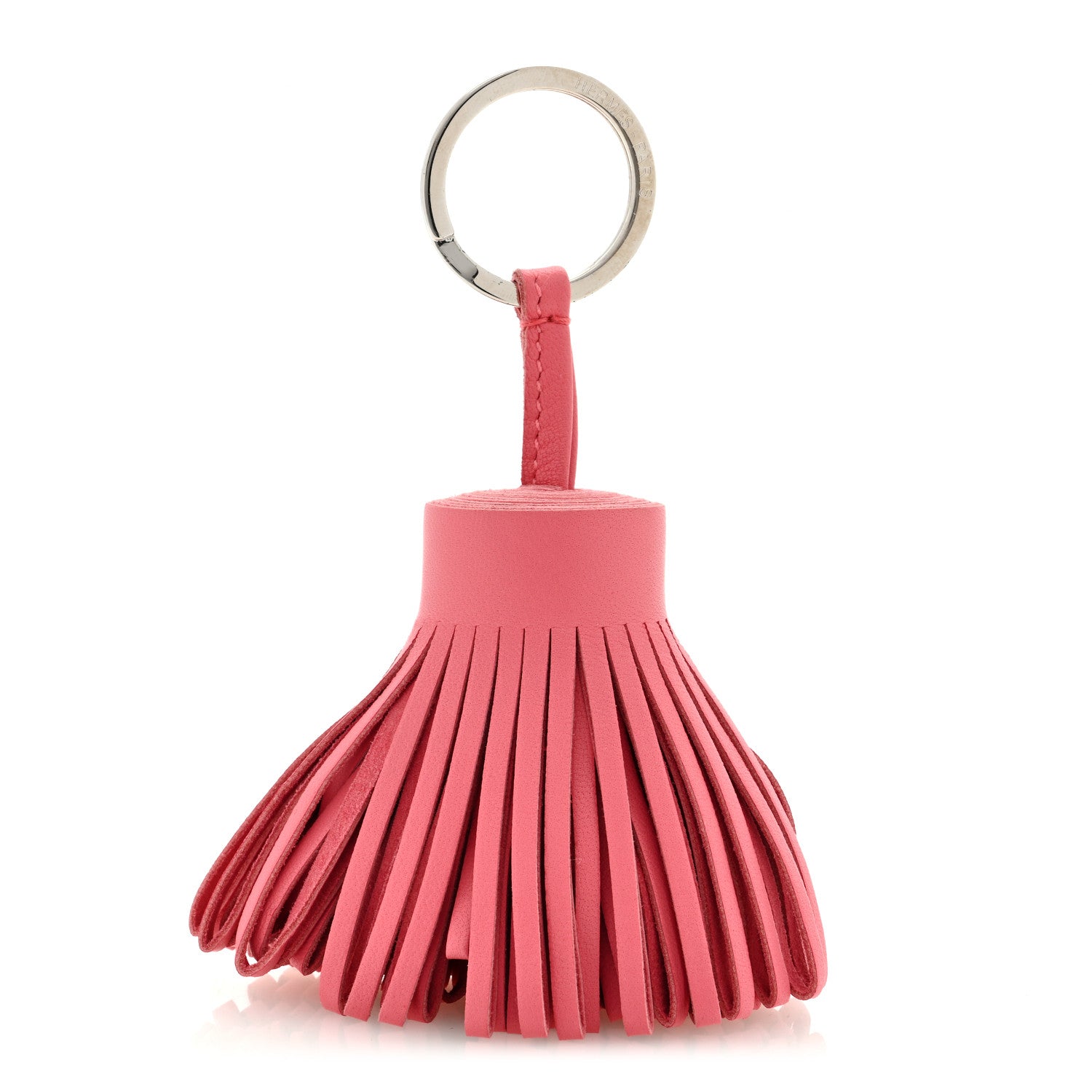 Hermes Lambskin Carmen Tassel Key Holder Rose Azalee 1 of 3