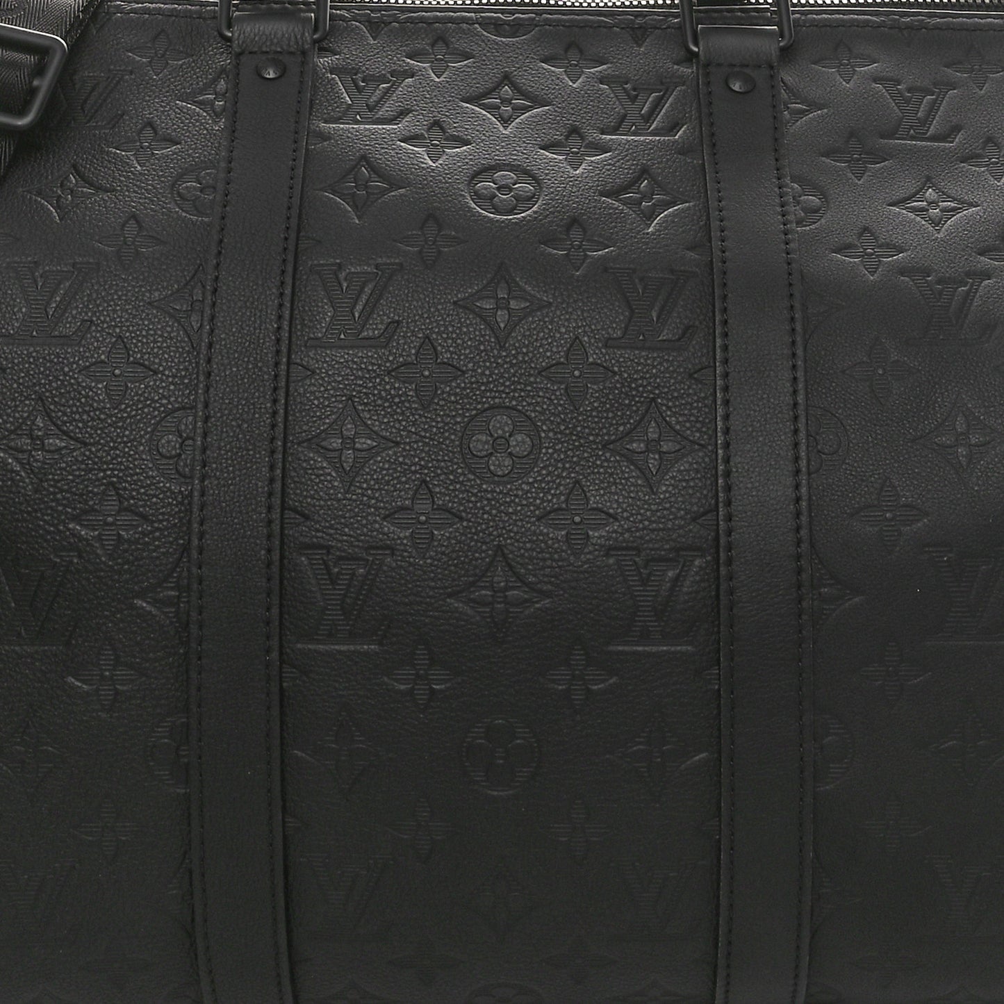 Calfskin Shadow Monogram Keepall Bandouliere 50 Black