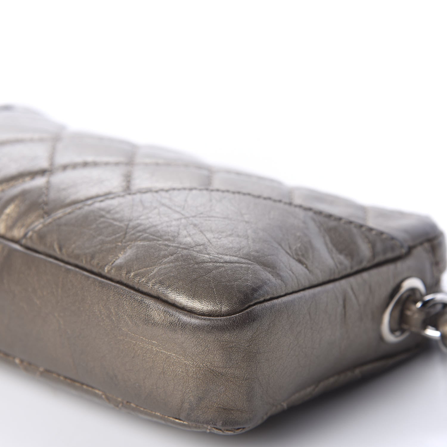 Chanel Metallic Aged Calfskin Quilted Cotton Club Pochette Bronze 6 of 9