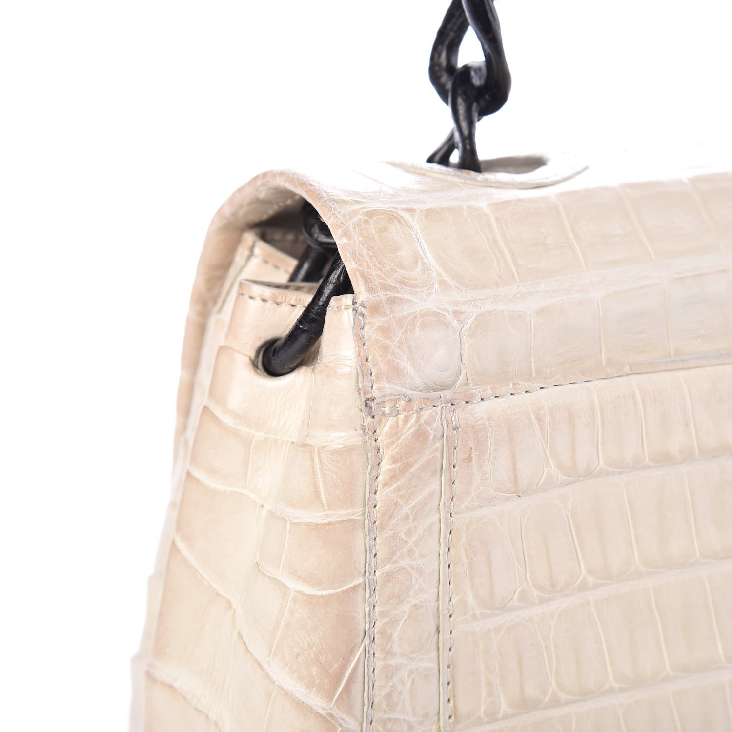 Nancy Gonzalez Crocodile Chain Flap Shoulder Bag White 8 of 16