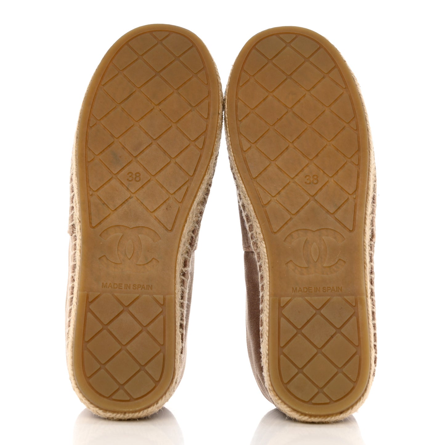 Velvet Logo Espadrilles 38 Beige Black