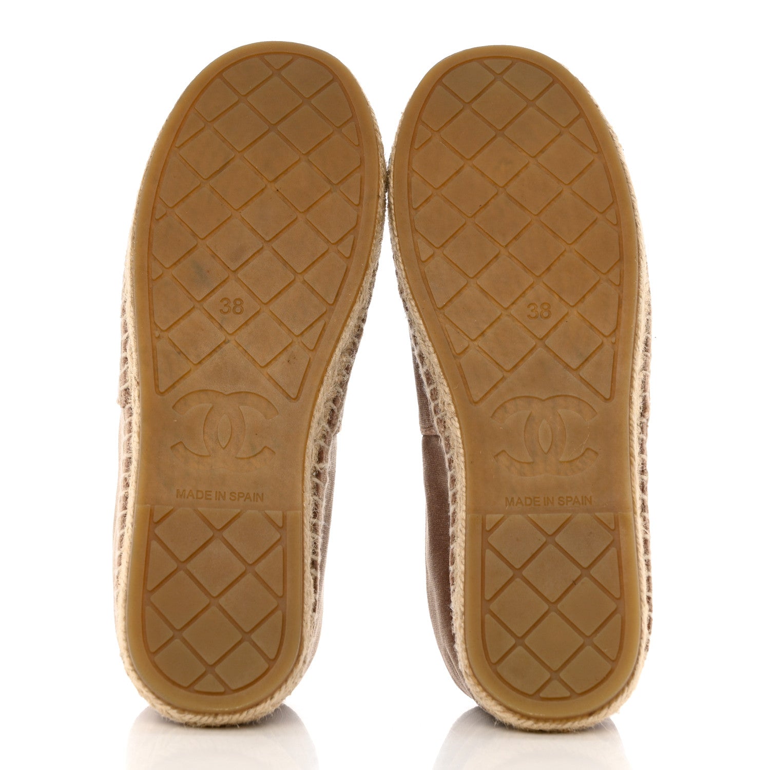 Chanel Velvet Logo Espadrilles 38 Beige Black 5 of 11