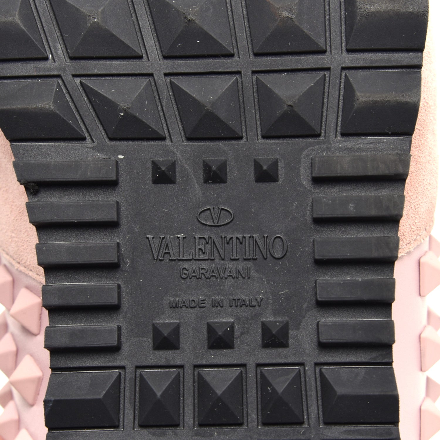 Valentino Garavani Calfskin Suede Rockstud Sneakers 39 Pink 8 of 11