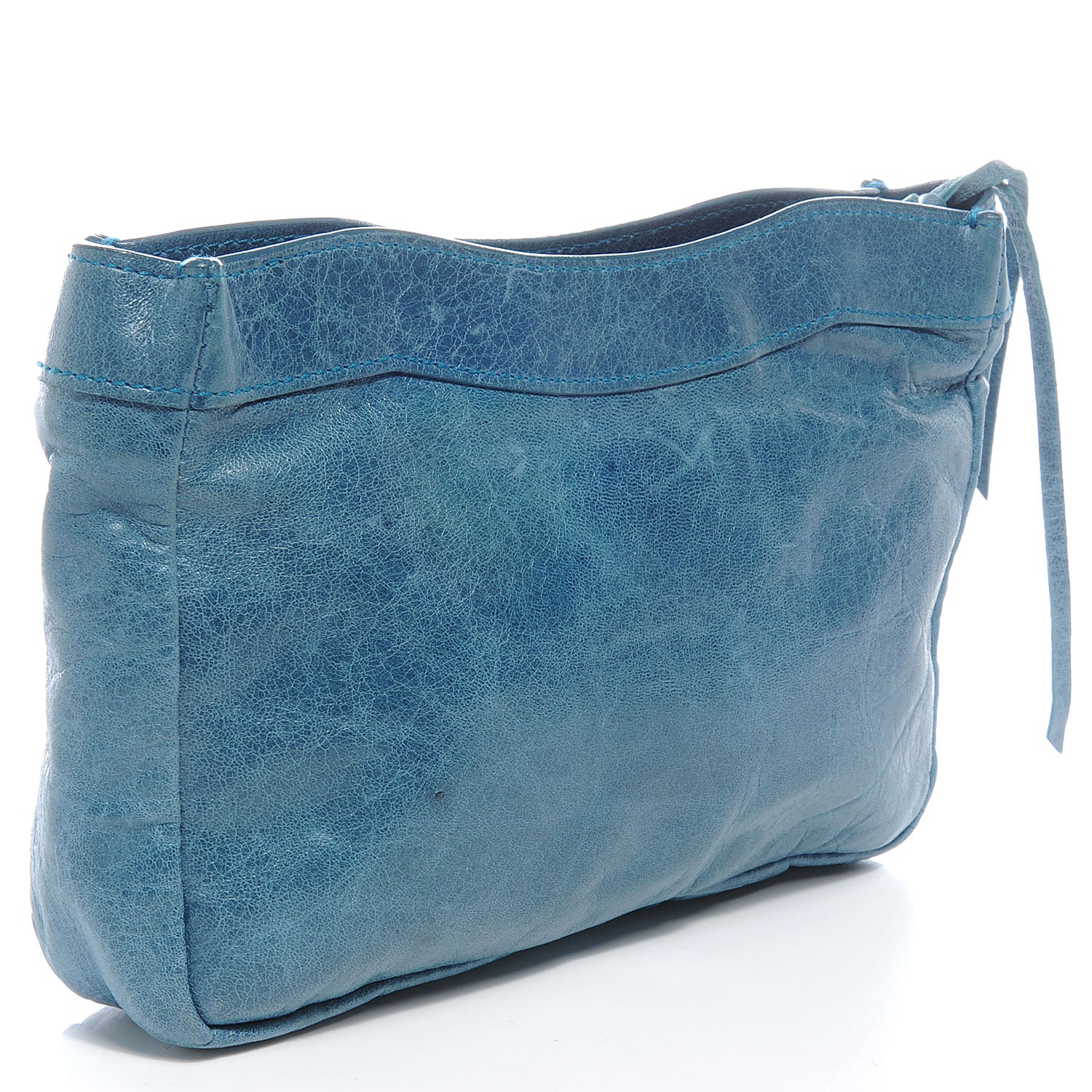 Balenciaga Chevre Porte Toilette Makeup Clutch Turquoise 3 of 7