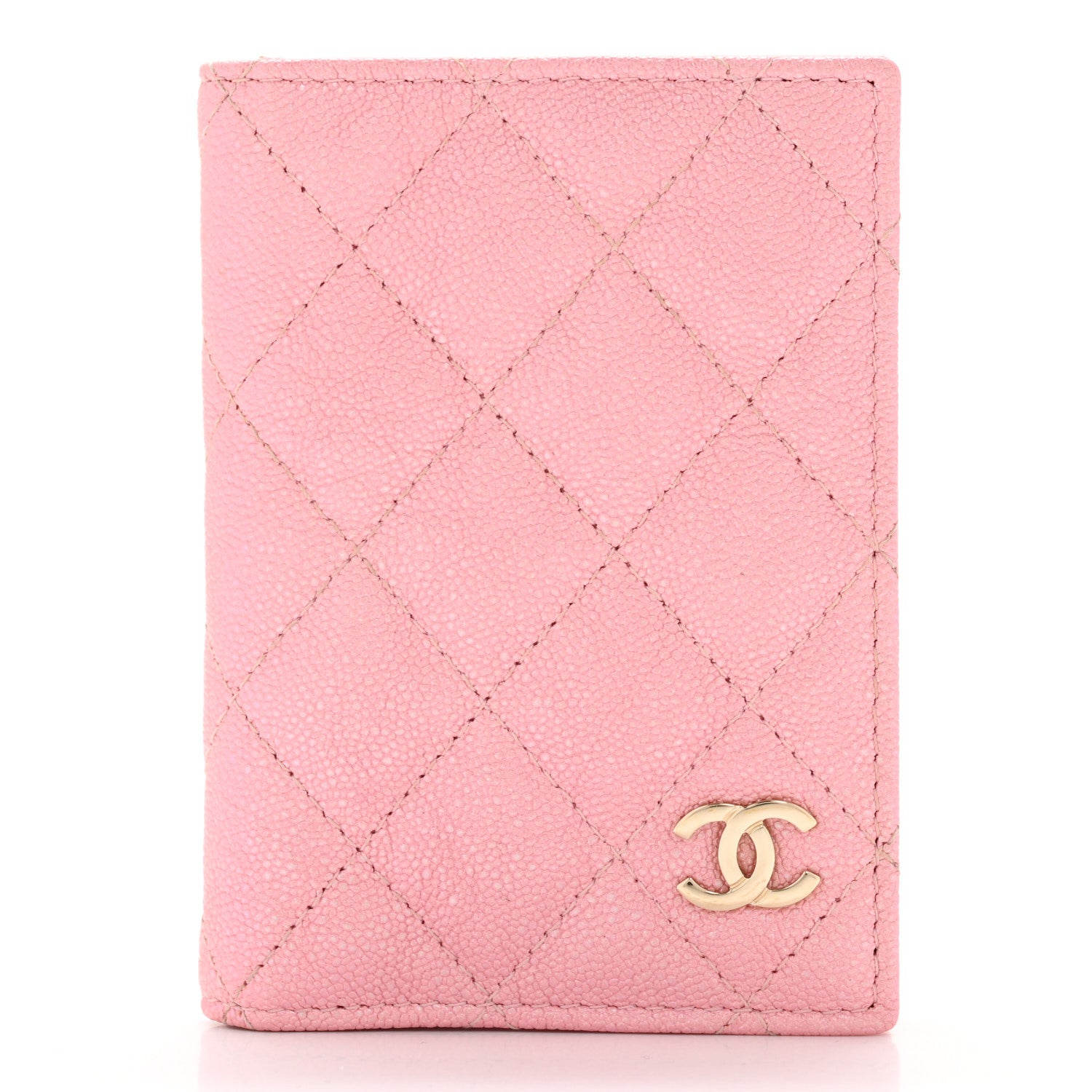 Chanel Iridescent Caviar Quilted Card Holder Wallet Rose Pink 1 of 8