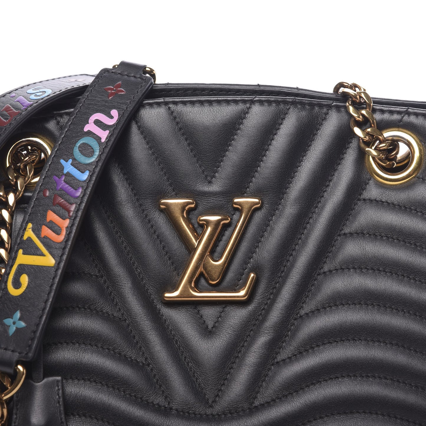 Calfskin New Wave Chain Tote Black