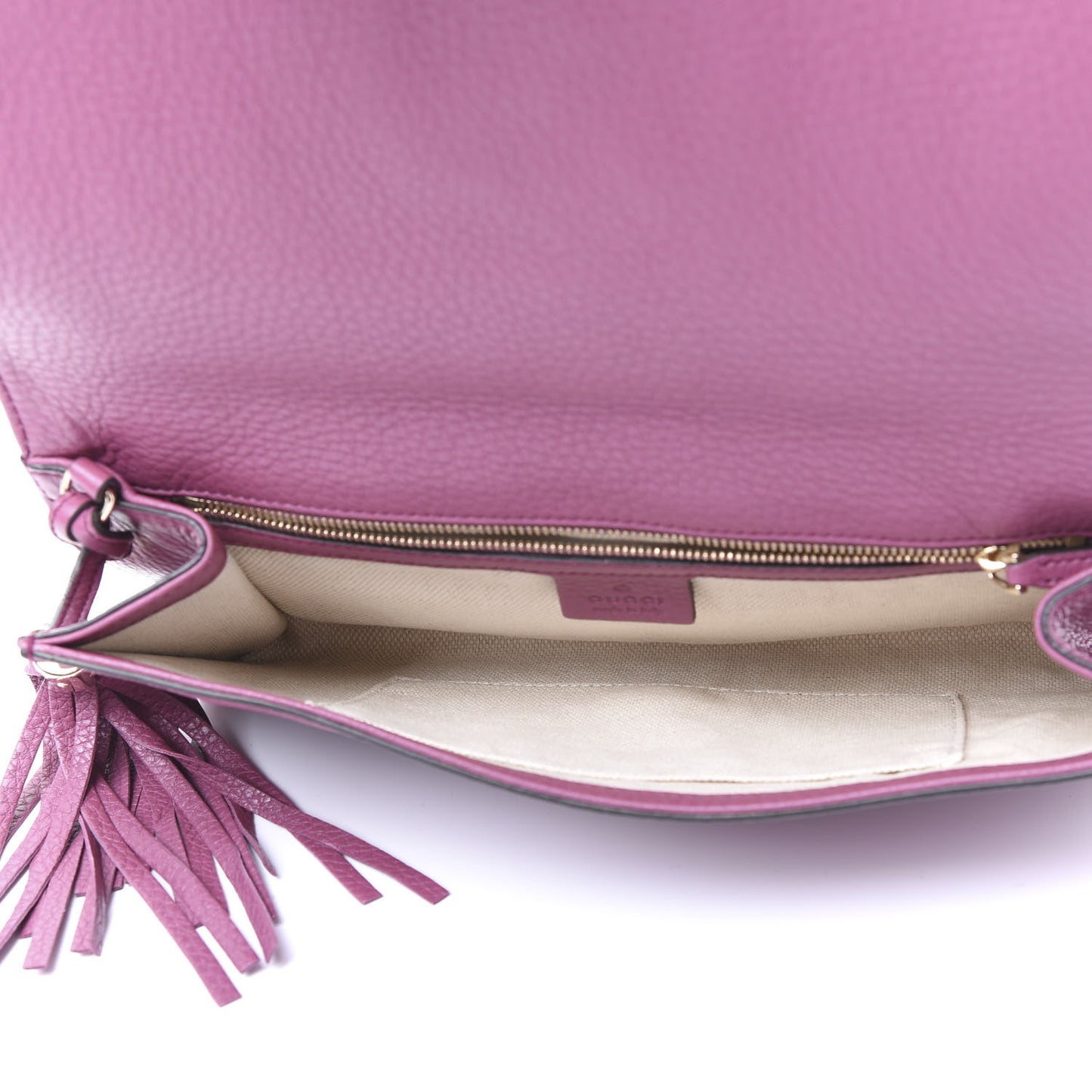 Pebbled Calfskin Medium Soho Clutch Peonia Flower