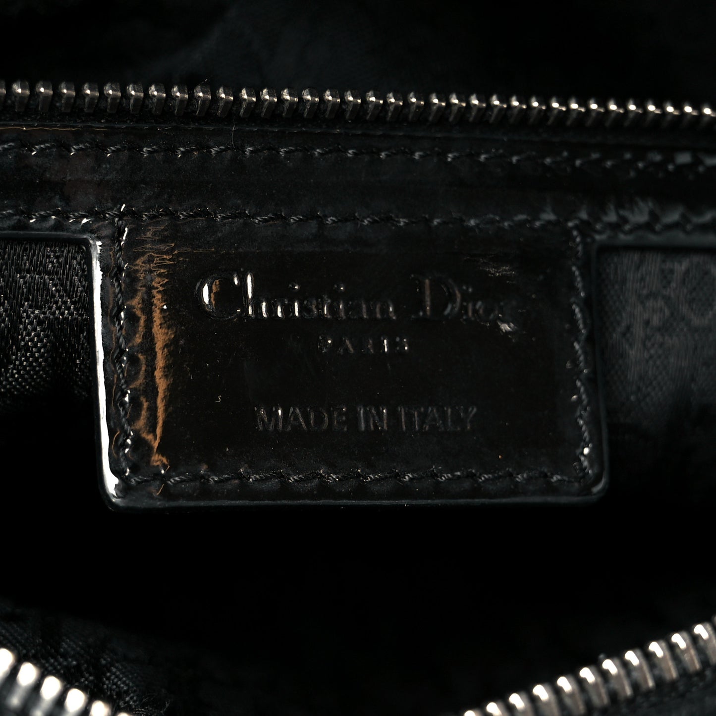 Patent Cannage Large Lady Dior Black