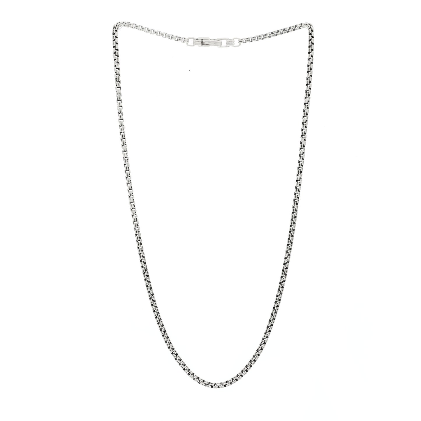 Sterling Silver 2.7mm Small Box Chain Necklace 18"