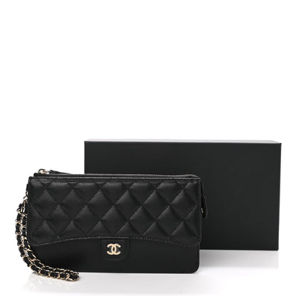 Chanel Caviar Quilted Classic Pouch With Handle Black 8 of 8