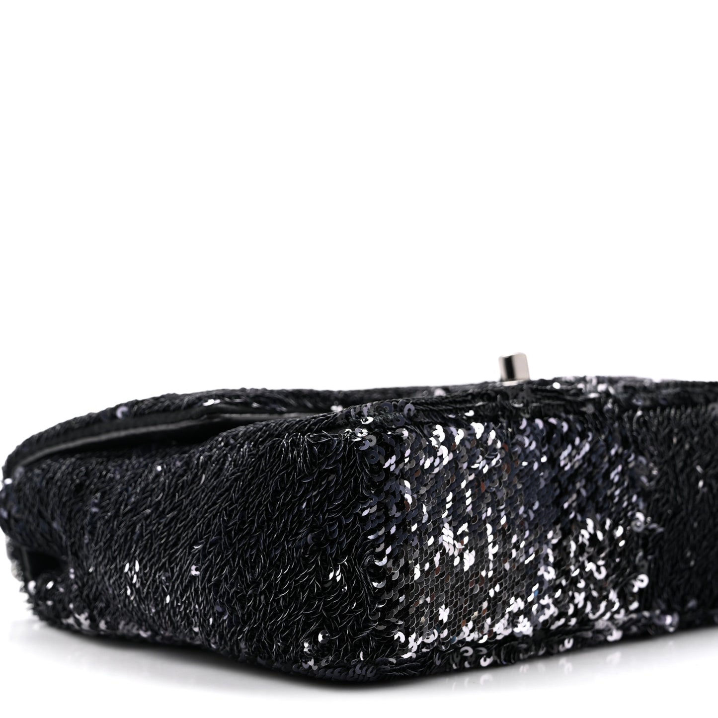 Sequin Quilted Small Single Flap Black
