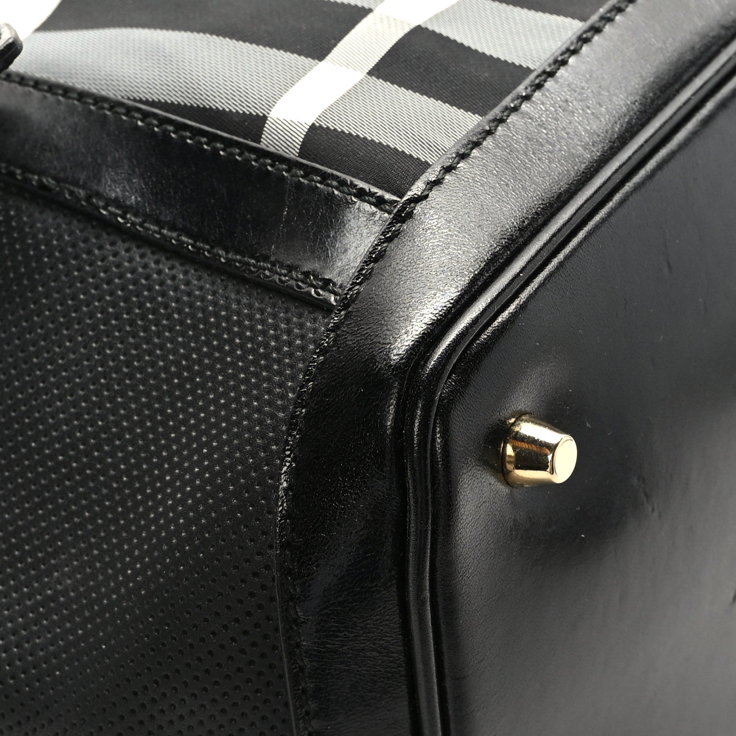 Burberry Nylon Beat Check Medium Landscape Lynher Tote Black 7 of 10