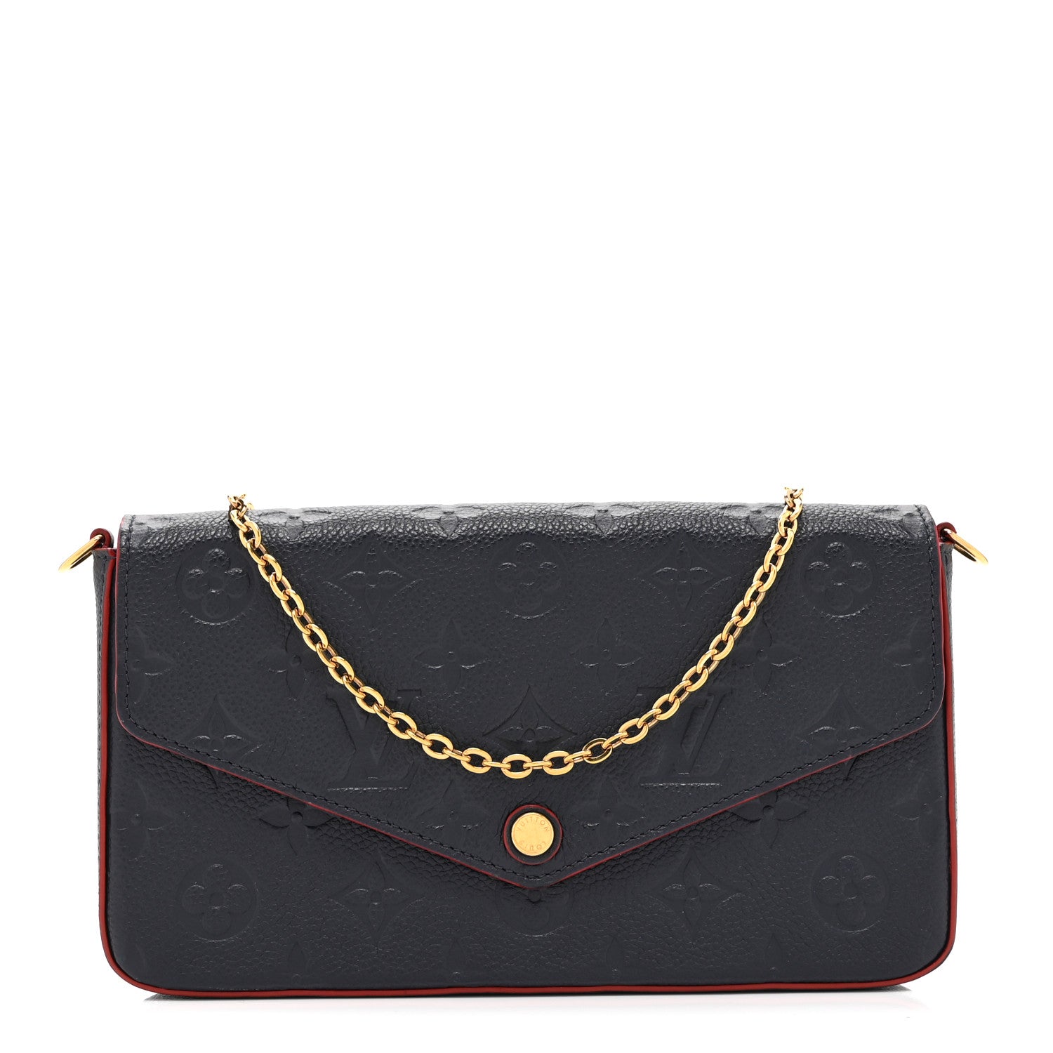 Louis Vuitton Empreinte Pochette Felicie Chain Wallet Marine Rouge 1 of 11