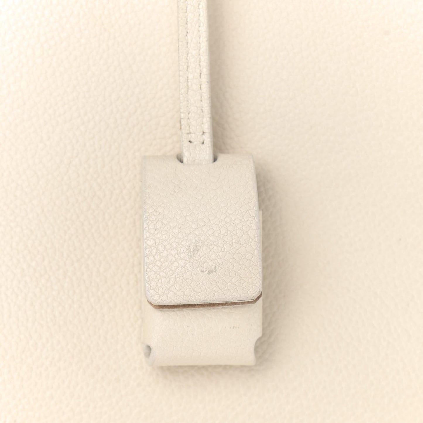 Grained Calfskin Baby Sac De Jour White