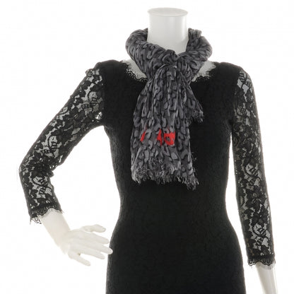 Louis Vuitton Cashmere Silk Leopard Stole Gres 2 of 7