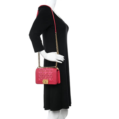 Chanel Lambskin Tweed Small Boy Flap Fuchsia 2 of 10