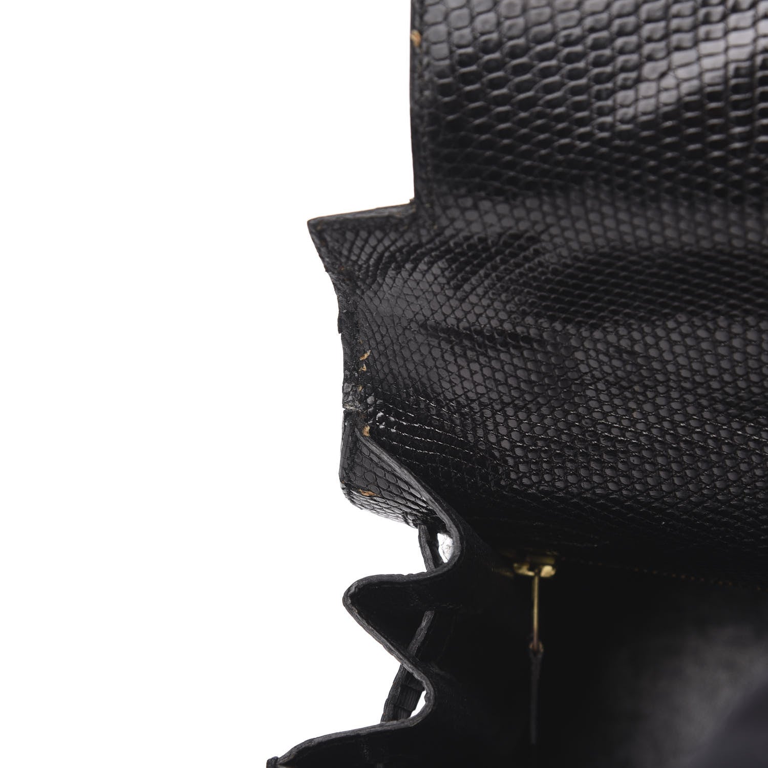 Hermes Lizard Kelly Sellier 32 Black 28 of 35