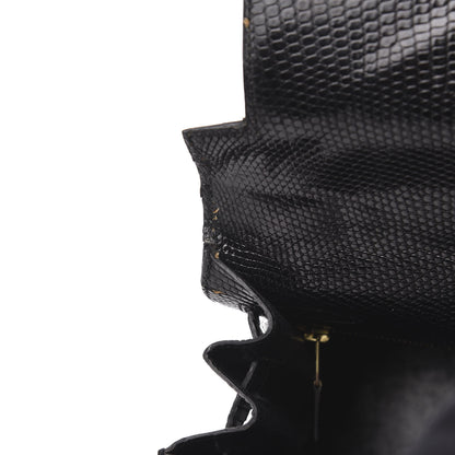 Hermes Lizard Kelly Sellier 32 Black 28 of 35