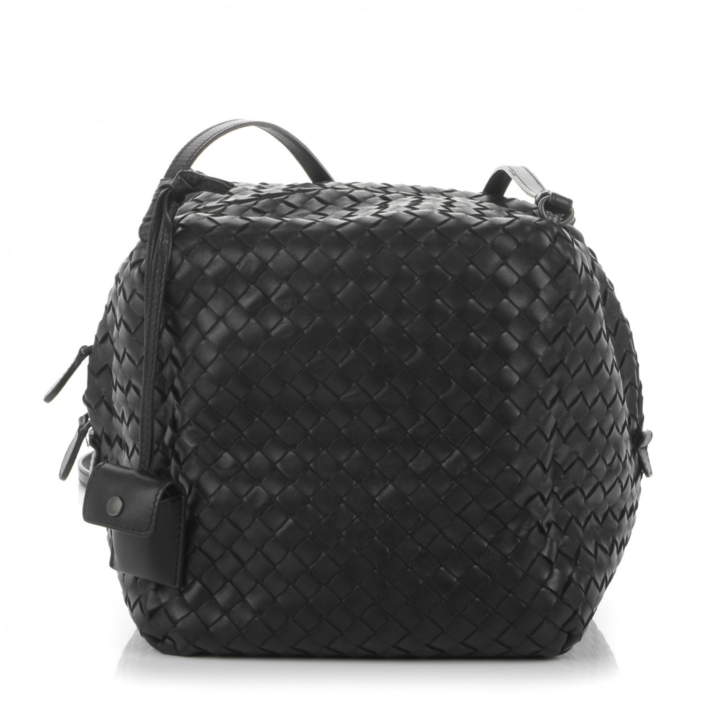 Nappa Intrecciato Cube Messenger Nero Black