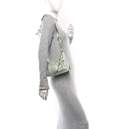 Prada Satin Crystal Re-Edition 2005 Shoulder Bag Acqua 2 of 10