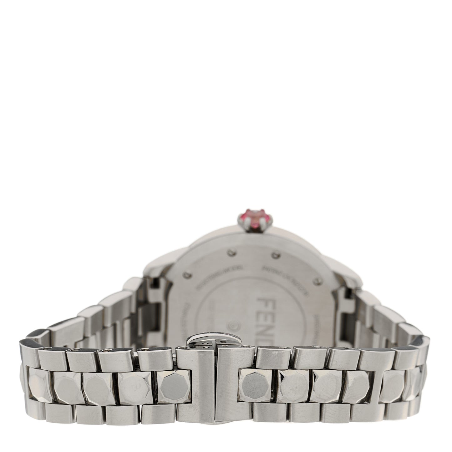 Stainless Steel Diamond Bezel Mother of Pearl Topaz 34mm Crazy Carats Quartz Watch