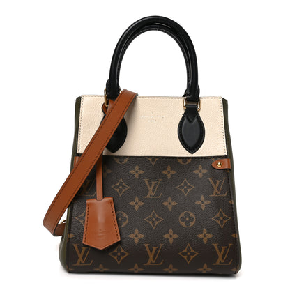Louis Vuitton Calfskin Monogram Fold Tote PM Cream Khaki Black 1 of 9
