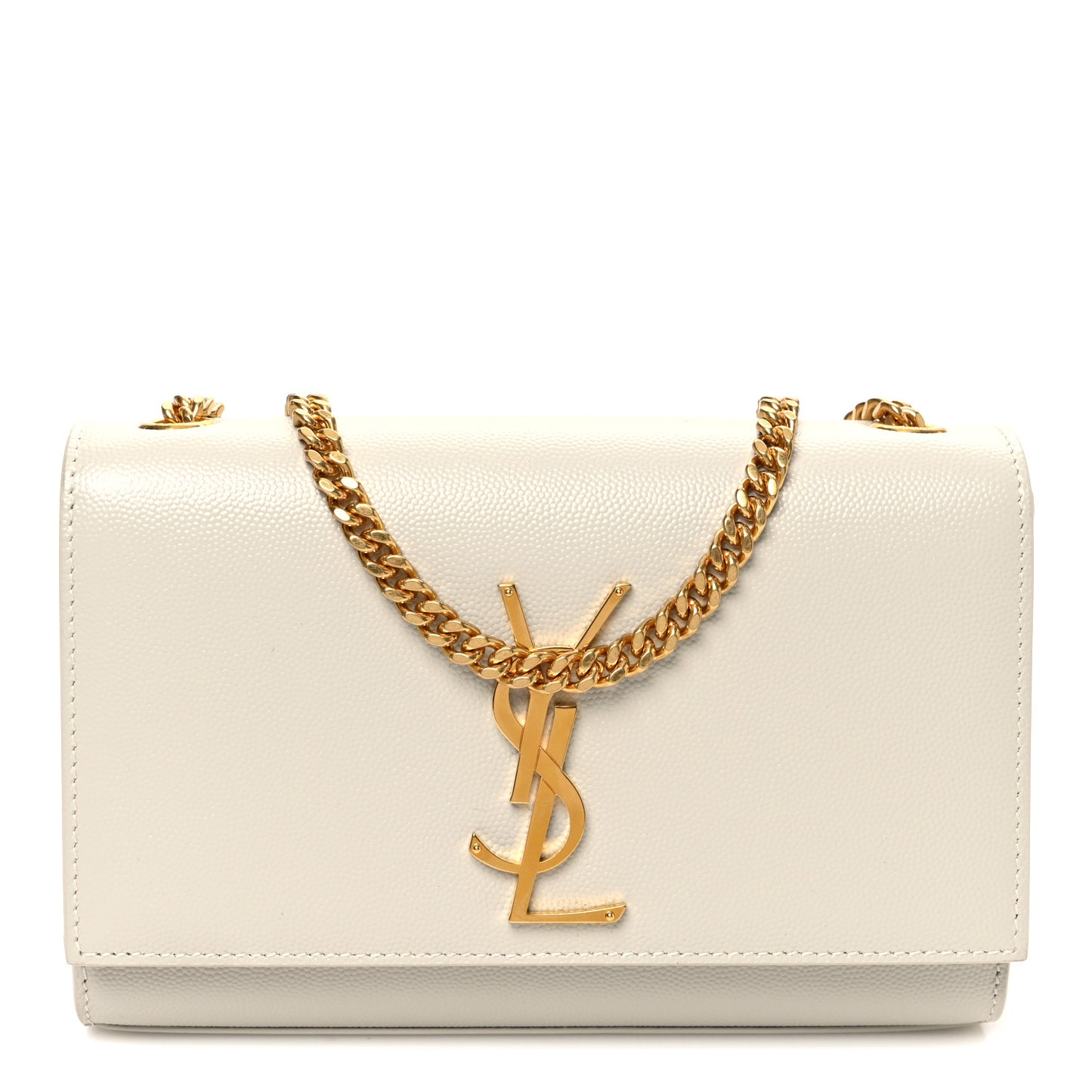 Grain De Poudre Small Monogram Kate Satchel Crema Soft