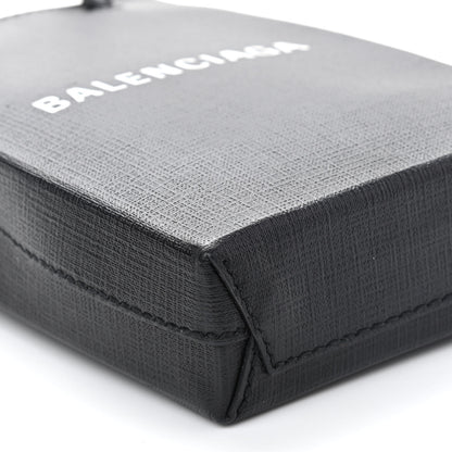 Balenciaga Squared Calfskin Logo Shopping Phone Holder Bag Black 8 of 8