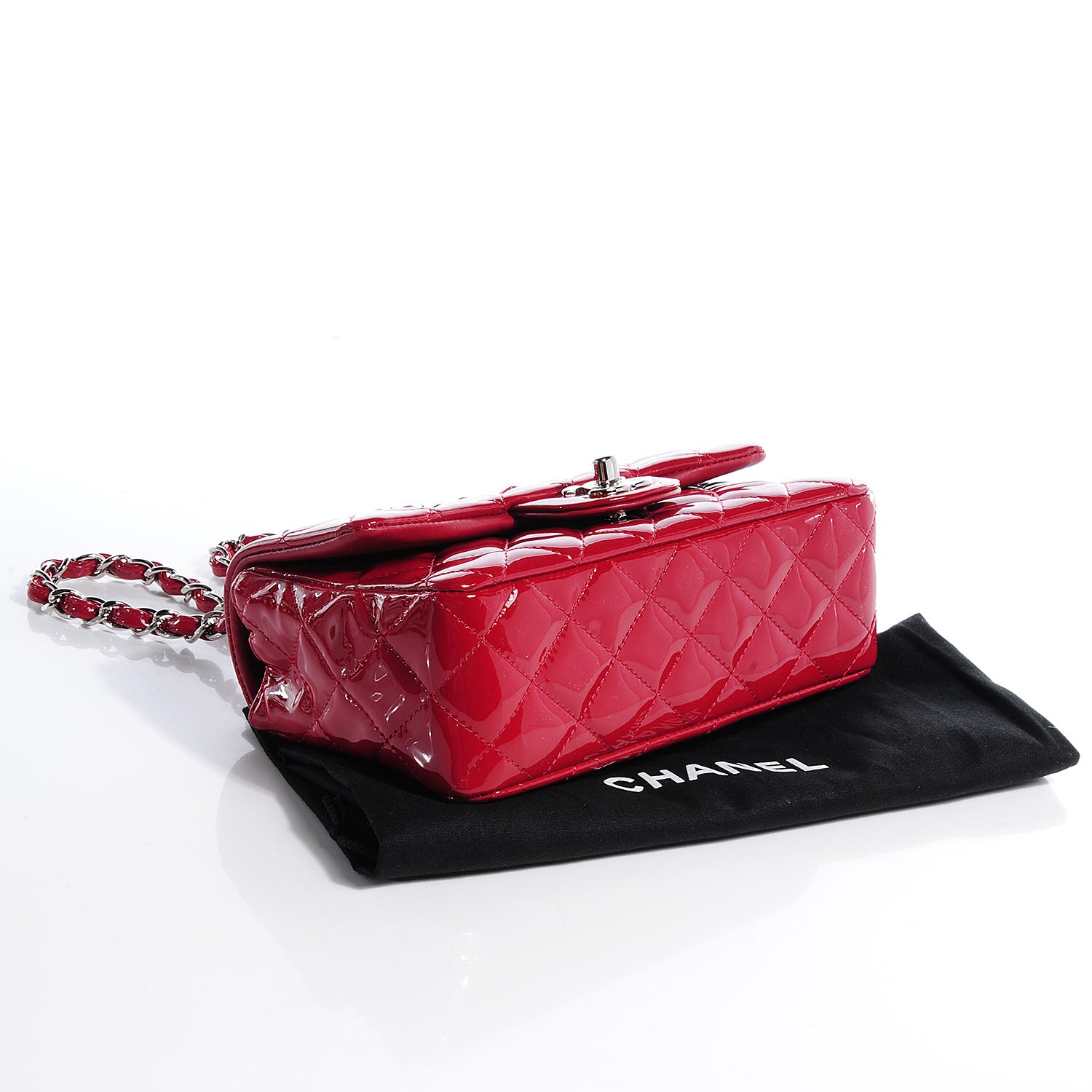 Chanel Patent Quilted Mini Flap Red 4 of 7
