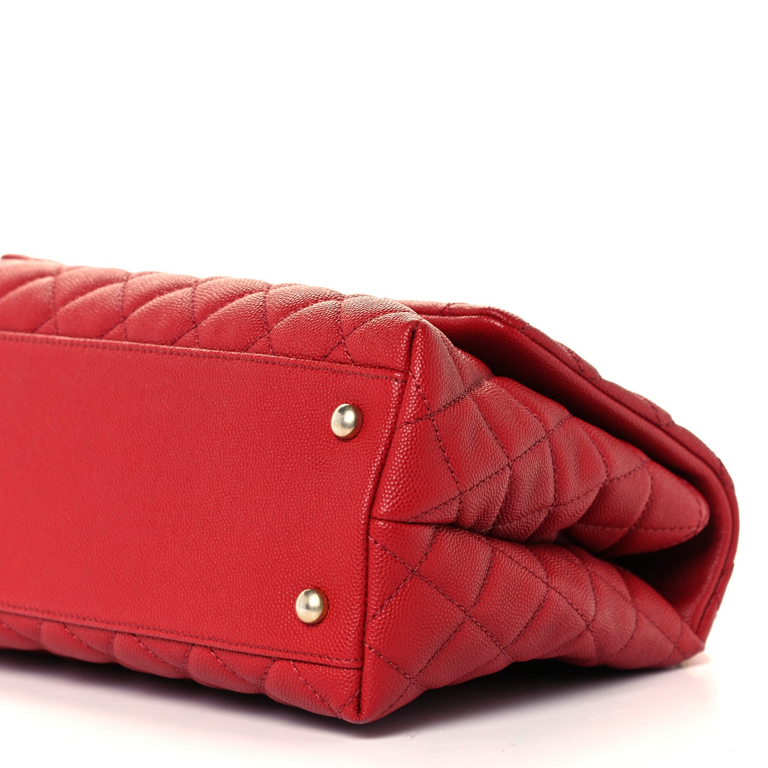Chanel Caviar Lizard Embossed Quilted Small Coco Handle Flap Red 5 of 10