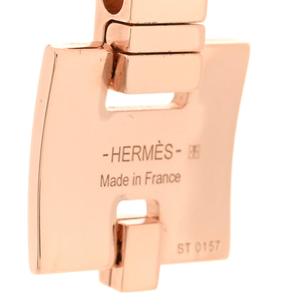 Hermes Rose Gold Plated Lacquered Eileen Pendant Necklace Craie 4 of 6