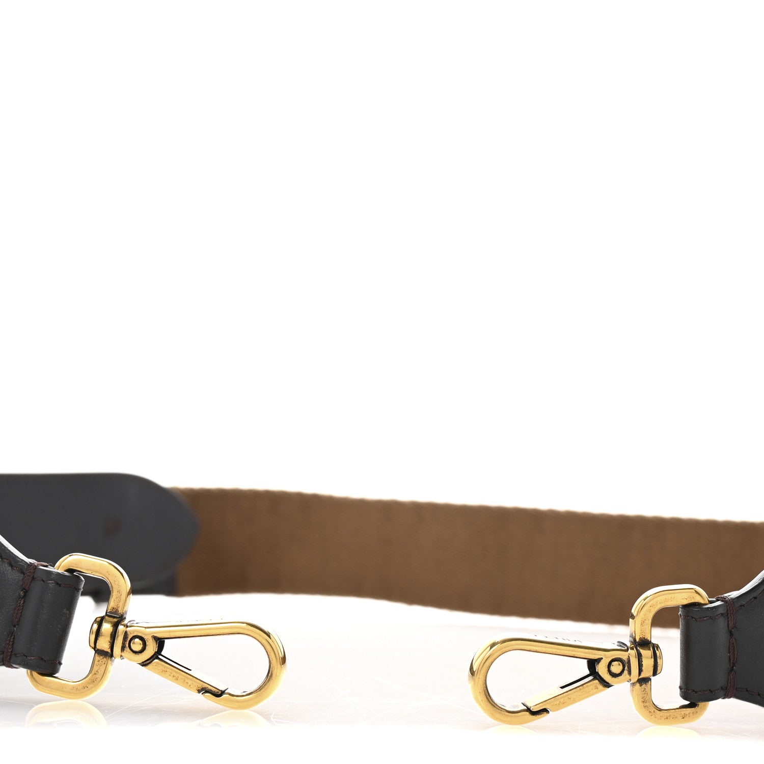Fendi Ribbon Vitello Century FF 1974 Flat Studded Strap You Fango Marrone Ebano 3 of 5