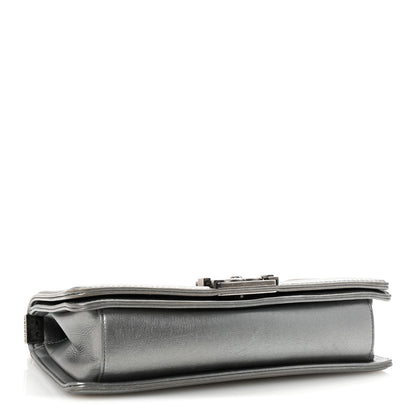 Chanel Metallic Galuchat Stingray Medium Boy Flap Silver 4 of 10