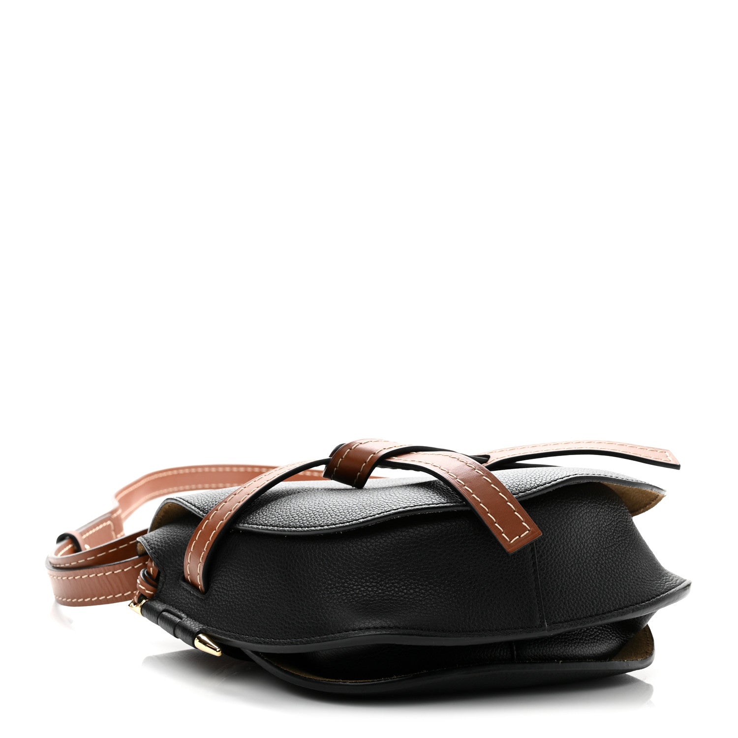 Loewe Grained Calfskin Small Gate Crossbody Bag Pecan Black 4 of 9