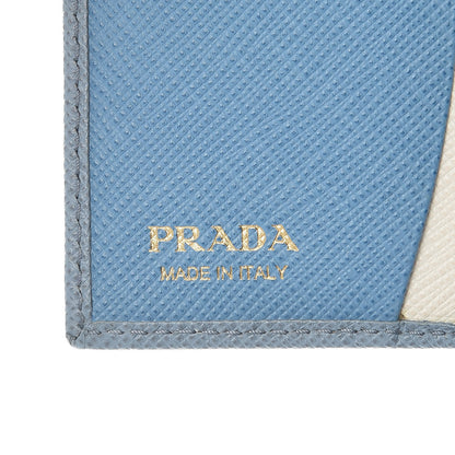 Prada Saffiano Metal Bi-Fold Wallet Astrale Mare 6 of 7