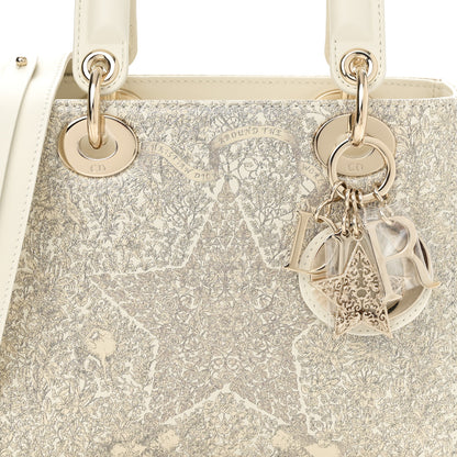 Christian Dior Calfskin Around The World Printed Small My ABCDior Lady Dior White Gold 7 of 9