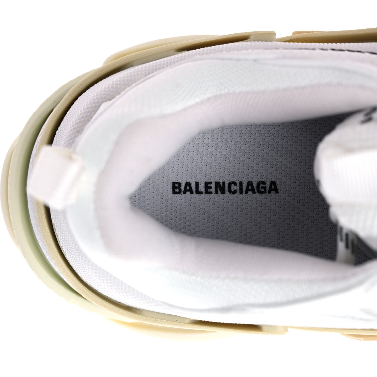 Fabric Mesh Womens Triple S Sneakers 39 White