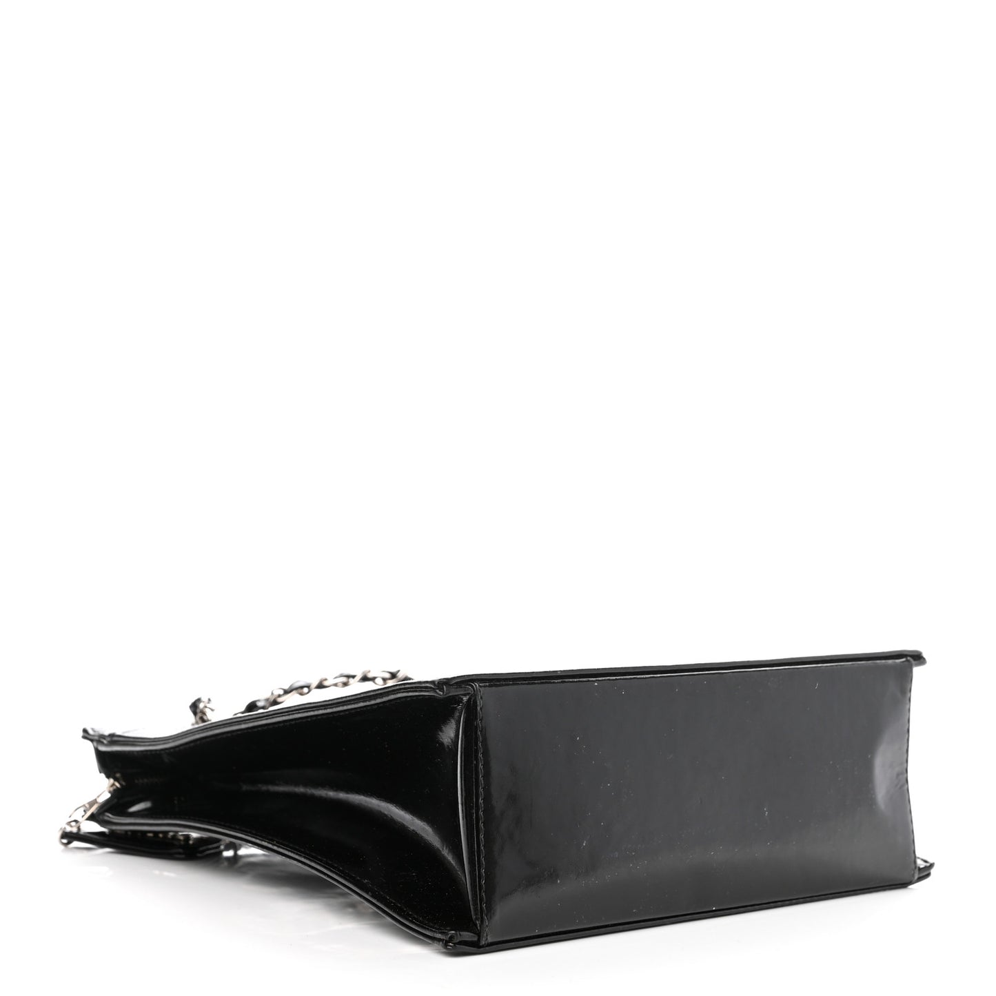Patent CC Shoulder Bag Black