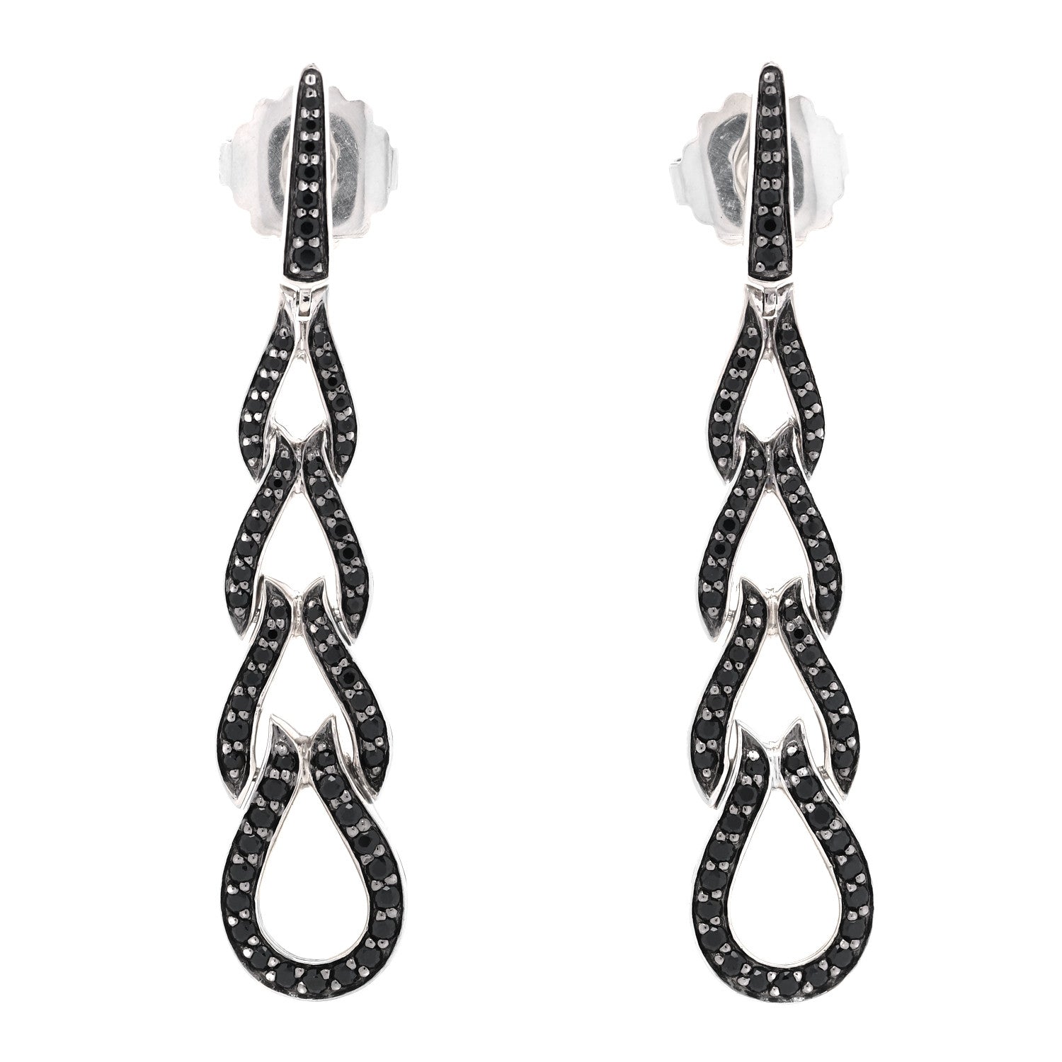 John Hardy Sterling Silver Black Sapphire Classic Chain Drop Earrings 1 of 6