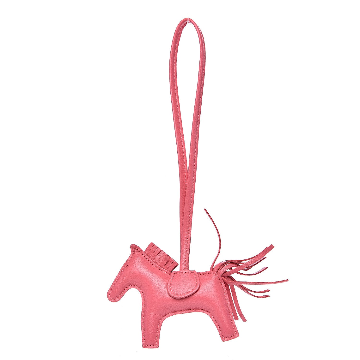 Hermes Milo Lambskin Grigri Rodeo Horse Bag Charm PM Rose Azalee 1 of 4